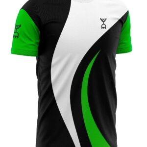 Camiseta deportiva técnica de manga corta (negro/blanco/verde) (copia)