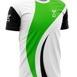 Camiseta deportiva técnica de manga corta (blanca/verde)