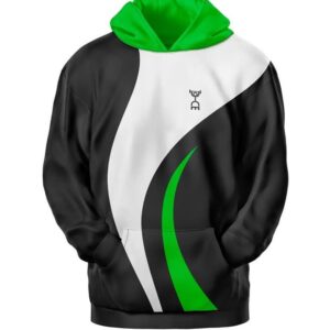 Sudadera deportiva con capucha (negro/verde)